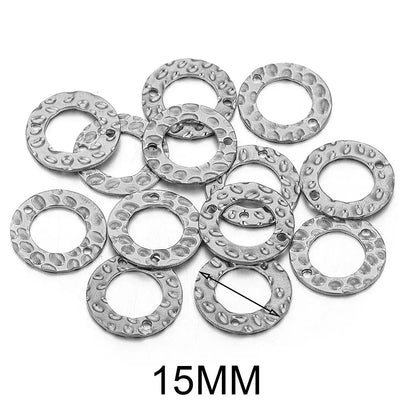 20 PCS Stainless Steel Circle Connector Charms for DIY Jewelry Making