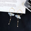 1 Pair Elegant Flower Alloy Plated Pearl Drop Earrings for Women