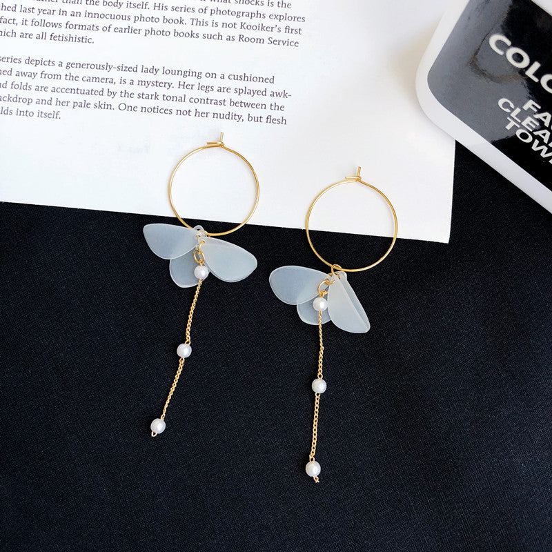 1 Pair Fashion Flower Alloy Plating Artificial Pearls Women'S Drop Earrings