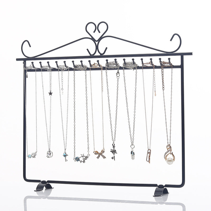 Simple Style Solid Color Iron Jewelry Display Rack for Necklaces and Bracelets