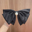 Elegant Pearl Bow Fabric Hair Clip - Korean Style Hairpin for Women