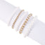 Elegant Vintage Geometric Pearl and Rhinestone Bracelet Set for Women