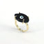 Retro Bohemian Gold Plated Copper Glass Eye Adjustable Open Ring