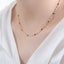 Casual Vacation Round Stainless Steel Enamel 18K Gold Plated Necklace