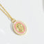 14K Gold Plated Geometric Zircon Pendant Necklace with Vintage Ethnic Charm