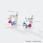 1 Pair Sterling Silver Star Paw Print Flower Zircon Hoop Earrings for Kids