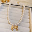 Elegant Women's Pearl Flower Choker Necklace