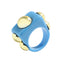 Candy Color Acrylic Resin Inlaid Metal Bead Ring - Trendy Summer Statement Jewelry