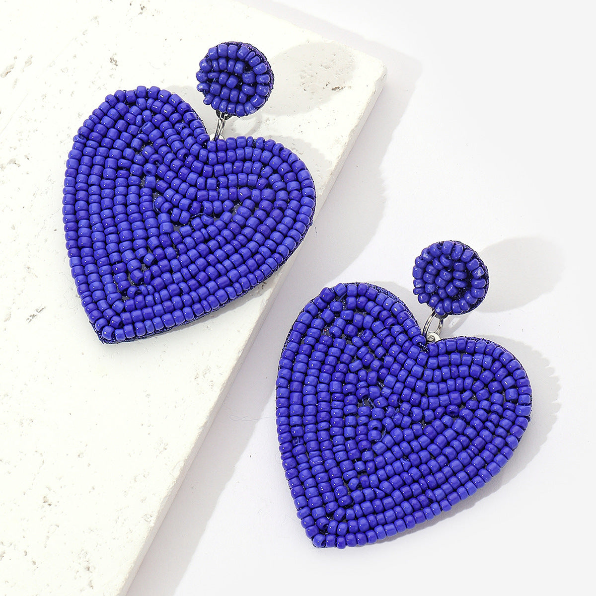 Retro Bohemian Heart Shape Beaded Drop Earrings