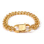 18K Gold Plated Stainless Steel Cuban Chain Lock Bracelet