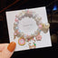 Gradient Color Children's Pearl Cartoon Beaded Bracelet - Kids Hand Accessories
