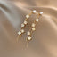 New Tassel Diamond-studded Butterfly Flower Pearl Fashion Long Thin Alloy Earrings