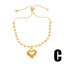 Sweet Heart Shape 18k Gold Plated Copper Bead Bracelet