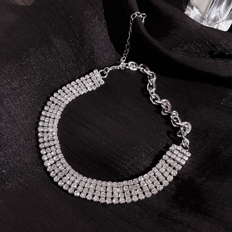 Fashion Statement Rhinestone Clavicle Chain Necklace