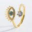 Fashion Hollow Devil's Eye Copper Plated 18K Gold Micro-inlaid Zircon Ring