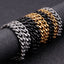 18K Gold Plated Titanium Steel Cuban Chain Bracelet and Necklace Set for Men