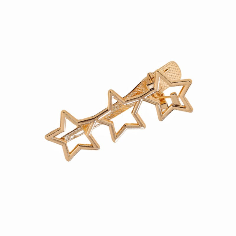 Women's Y2K Star Alloy Hair Clip - Cute Metal Pentagram Duckbill Hairpin for Bangs