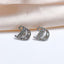 Elegant Heart & Bow Opal Pearl Rhinestone Ear Clips - 1 Pair