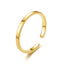 Fashion Jewelry Adjustable 18K Gold Titanium Steel Open Ring for Women