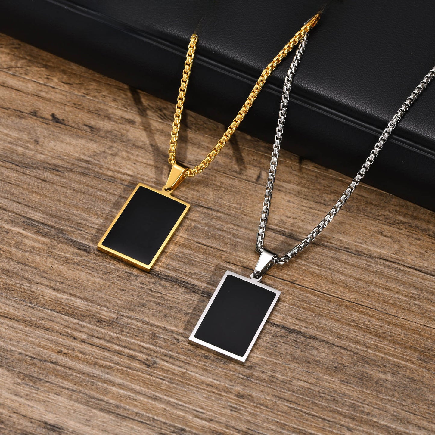 Geometric Stainless Steel Men's Pendant Necklace