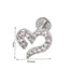 Heart & Moon Flower Lip and Ear Studs - Stainless Steel & Titanium with Zircon Inlay