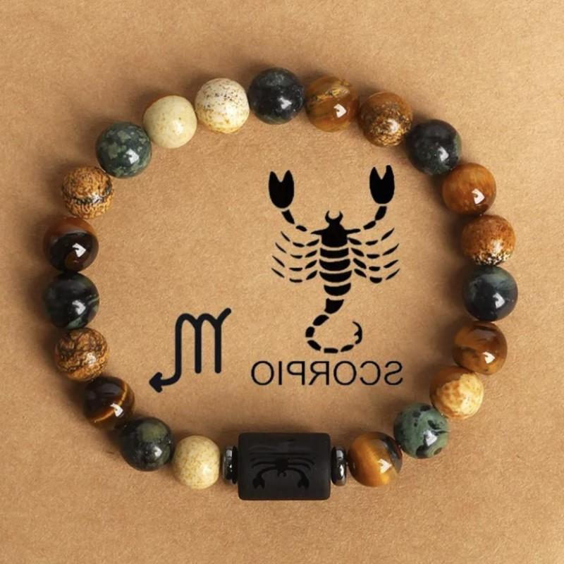 Casual Constellation Natural Stone Beaded Bracelets with Tiger Eye and Picture Stone