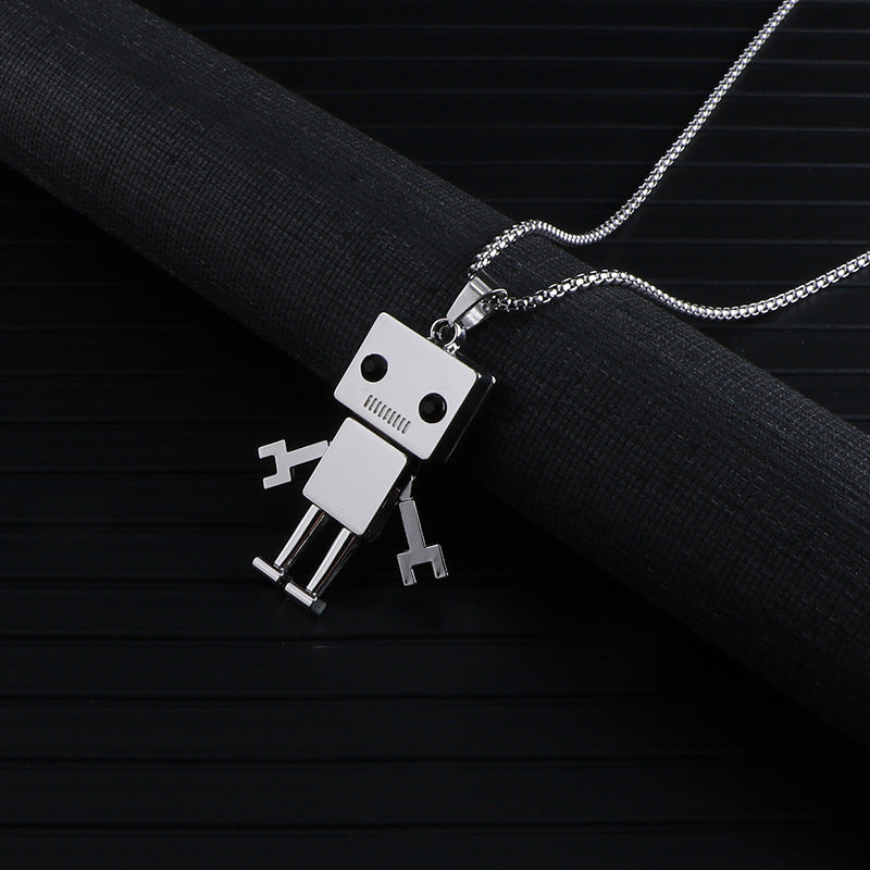 Hip Hop Korean Robot Pendant Necklace for Couples