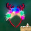 Christmas LED Light-Up Reindeer Antler Headband with Feather Trim