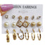 Creative Butterfly & Pearl Earrings Set - 15 Pairs Vintage Acrylic & Simple Tassel Design