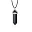 Fashion Hexagon Prism Natural Stone Leather Rope Pendant Necklace 1 Piece