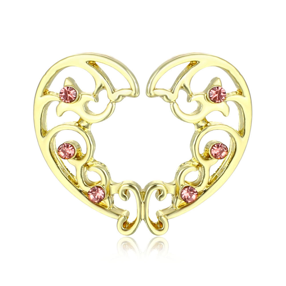 Pierced Perforation Heart-shaped Diamond Alloy Nipple Ring Jewelry