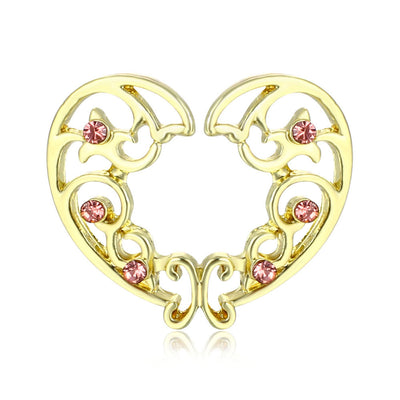 Pierced Perforation Heart-shaped Diamond Alloy Nipple Ring Jewelry