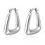 1 Pair Fashion 18K Gold Plated Stainless Steel Oval Hoop Earrings