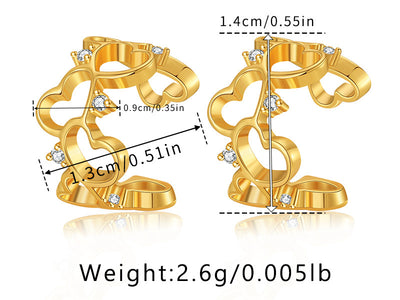 Elegant Butterfly Zircon 18k Gold Plated Copper Ear Cuffs