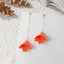 Simple Style Leaf Acrylic and Pearl Flower Drop Earrings for Women