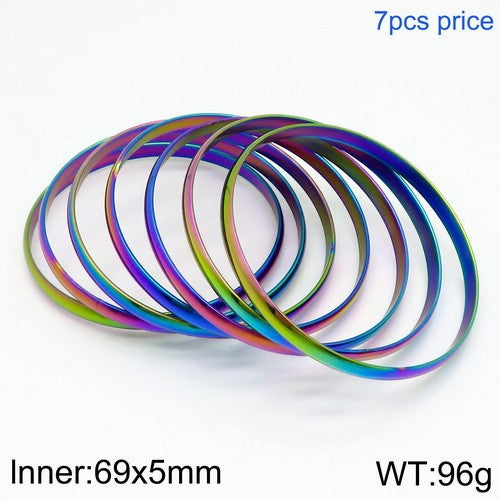 European Fashion Multicolor Round Titanium Steel Women's Bangle Bracelet