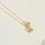 14K Gold Plated Zircon Letter Pendant Necklace - Vintage Style Initial Choker