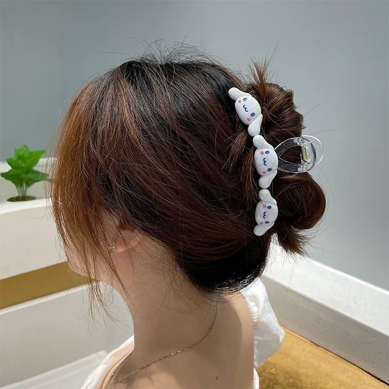 Women's Heart Shape Flower Acrylic Hair Claw Clip