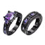 Gothic Vintage Black Gold Purple Zircon Alloy Ring