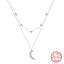 14K Gold Plated Sterling Silver Moon Double Layer Necklace