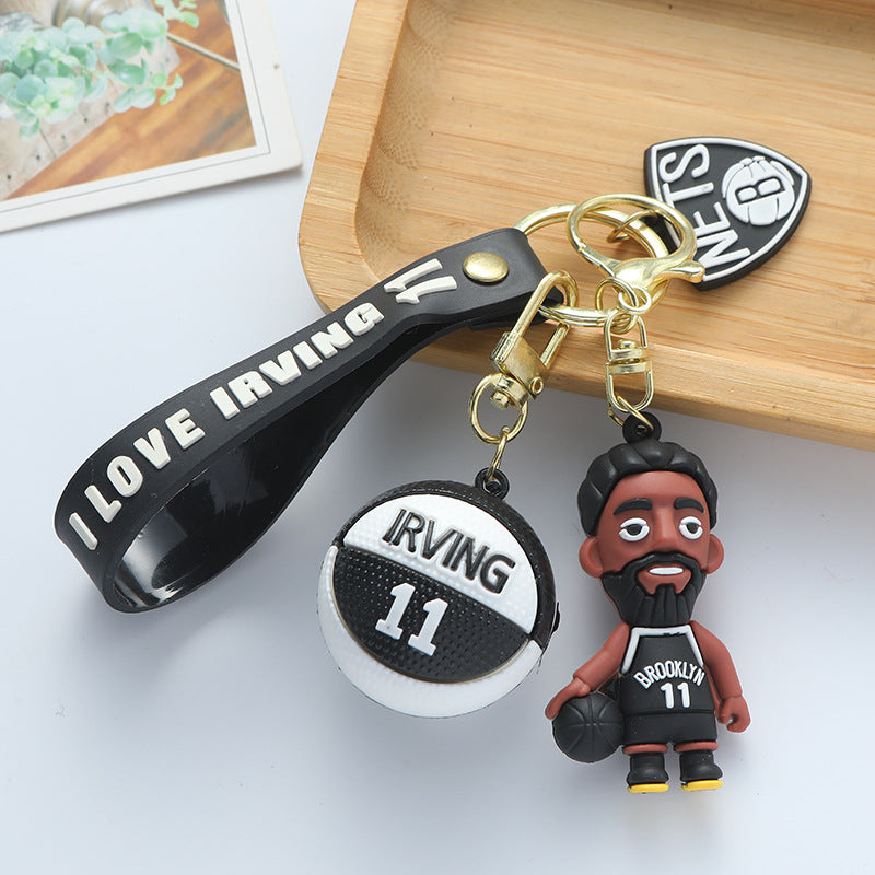 Cartoon Basketball Star Keychain Pendant - Curry, James, Owen, Bryant