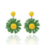 1 Pair Cute Daisy Raffia Flower Drop Earrings for Summer Beach Style