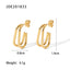 18K Gold-Plated Stainless Steel C-Shaped Chain Hoop Earrings for Women