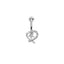 Heart Shape Zircon Inlay 316 Stainless Steel Belly Ring