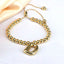 Copper Gold Plated Adjustable Initial Letter Beaded Bracelet for Women