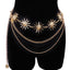 Fashion Sun Moon Metal Chain Belt for Women - Stylish Body Chain Accessory