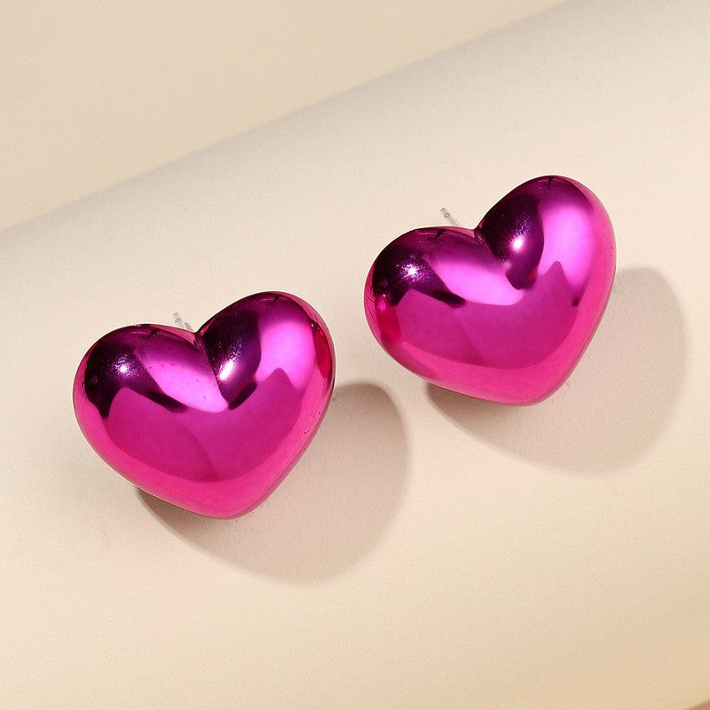 Candy Color Acrylic Round and Star Stud Earrings for Women