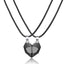 Magnetic Heart Couple Necklace Set with Stone Pendant