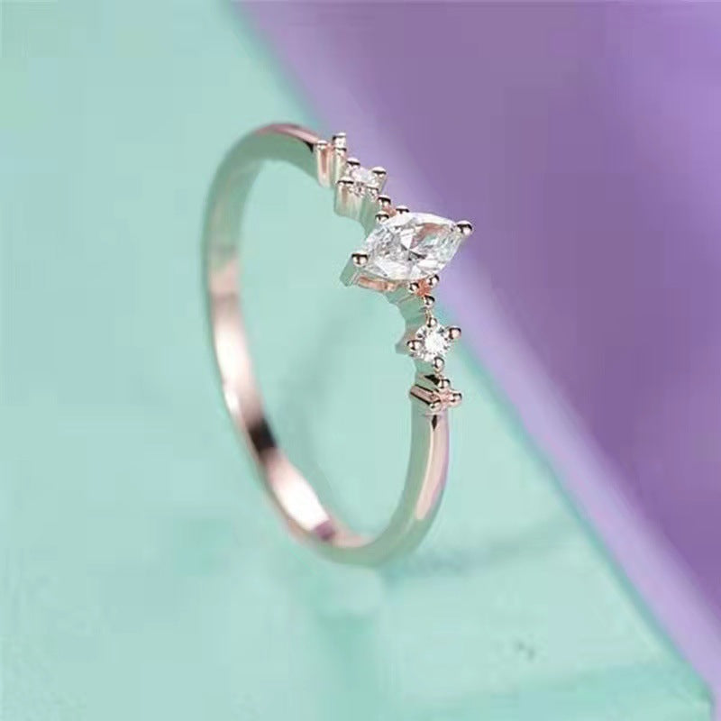 Simple Style Marquise Zircon Women's Ring