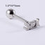 1 Piece Stainless Steel Letter Tongue Ring Punk Style 14G Piercing Jewelry